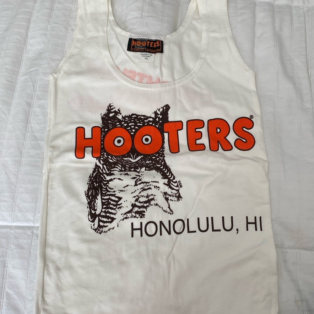 White Hooters Girl Uniform Shirt. XS Honolulu, HI